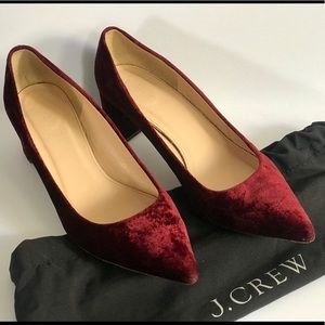 J Crew velvet Laney Pumps size 9